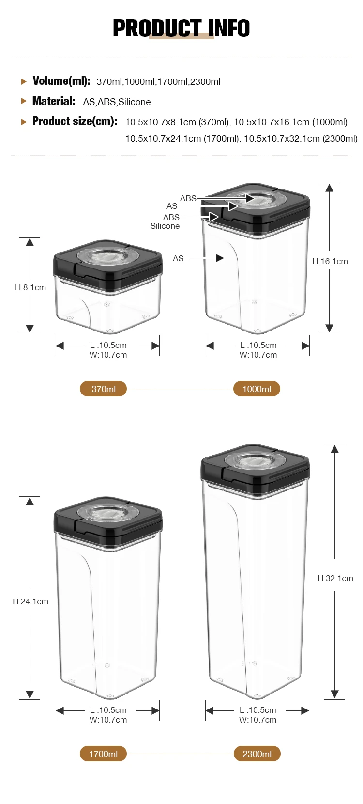 Airtight Plastic Storage Jar SAVE-THE-DATE LID #99262010
