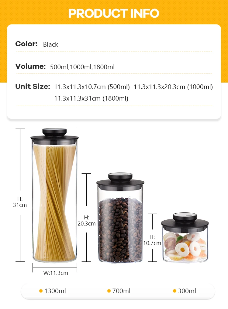 Glass Coffee Container Jars Pressure Release #98602000