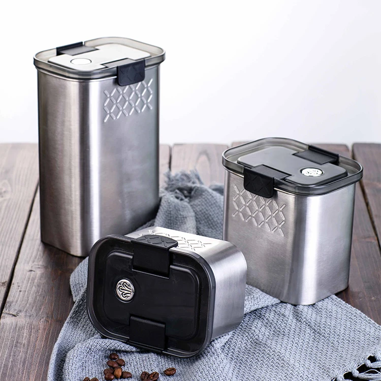 stainless steel coffee storage jars