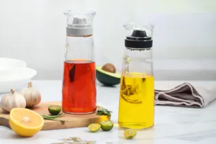 CLEAN GLASS O_V BOTTLES DUAL POURING SPOUT