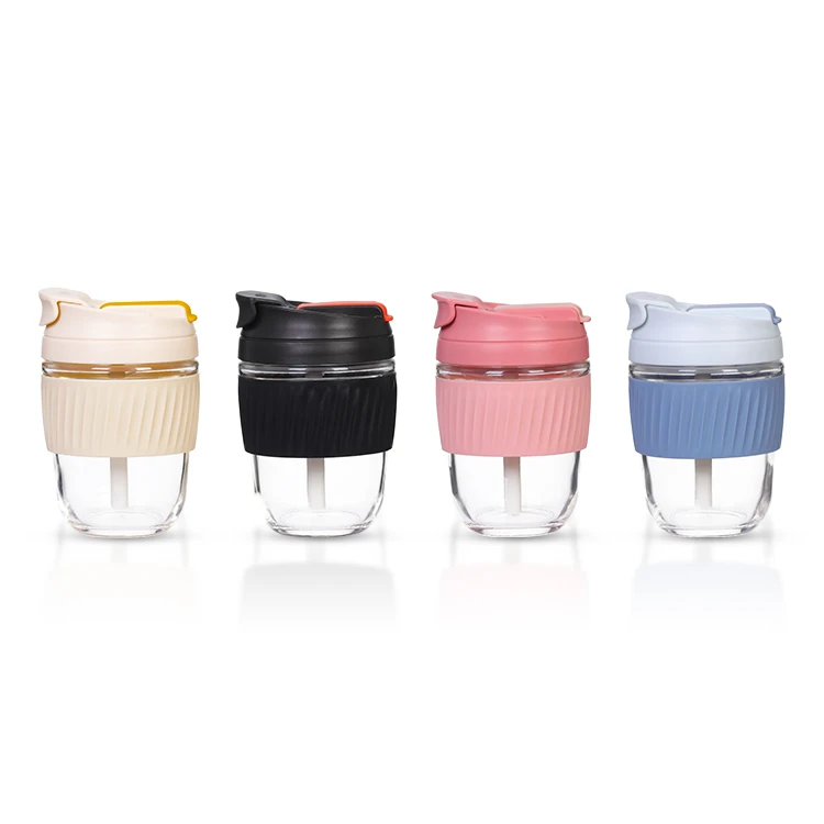Glass Coffee Travel Mug with Lid and Straw #69151002