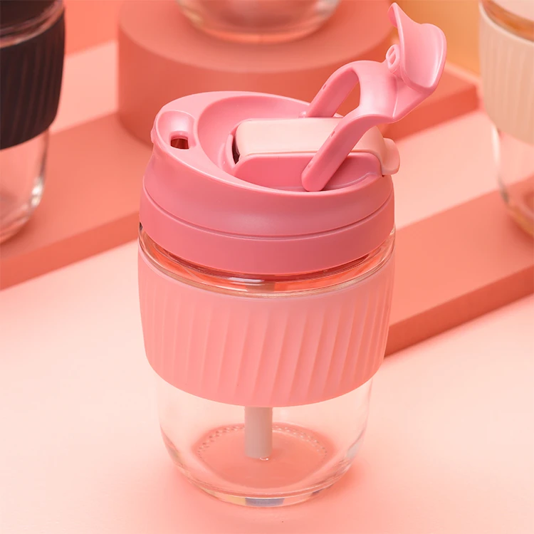 Glass Coffee Travel Mug with Lid and Straw #69151002 (8)