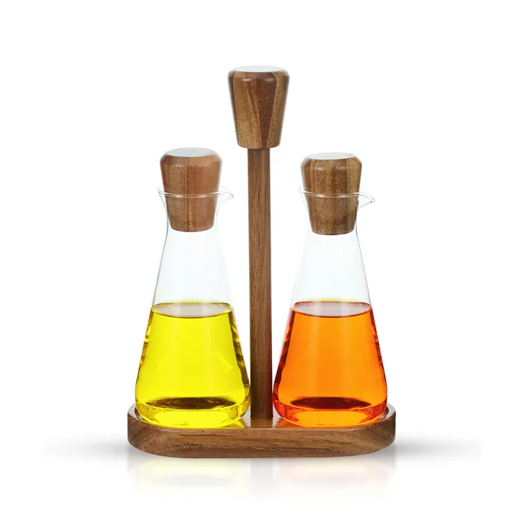 Olive Oil Glass Bottles with Rack - Eco-friendly #79479003