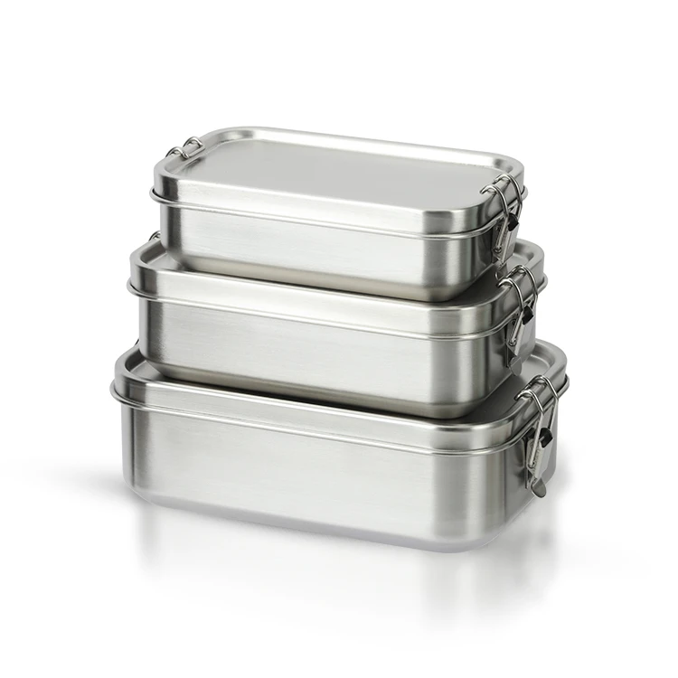 Stainless Steel Food Container with Clip Lid #9949A001 (1)