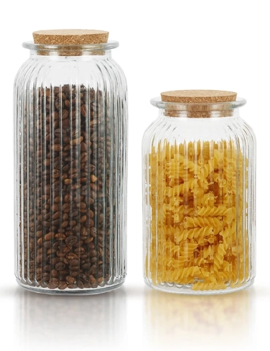 Kitchen Textured Glass Storage No-plastic Design