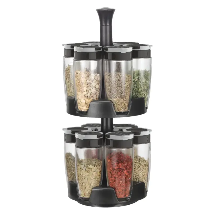 Rotating Spice Rack & Jars Set - Dual Dispensing, Easy Fill #86512002