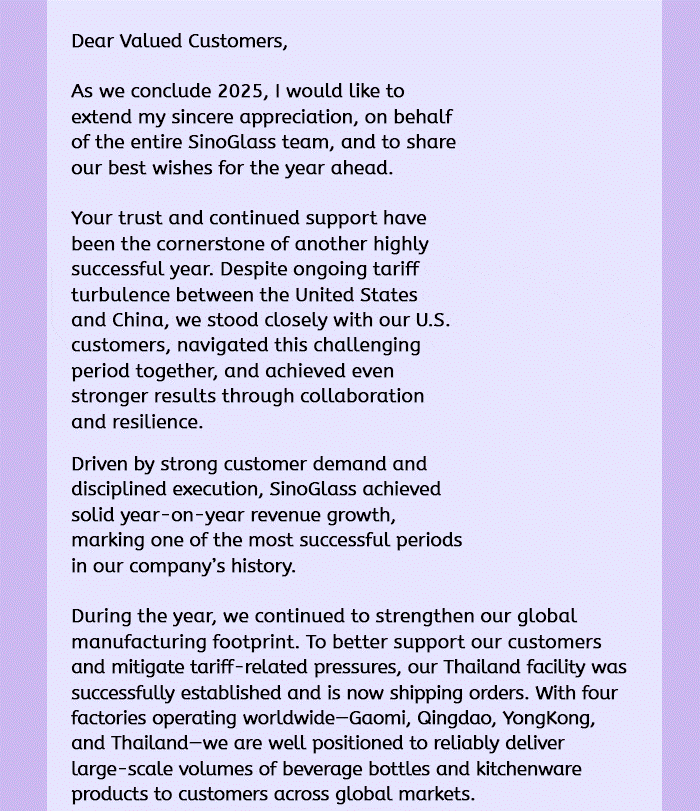 A Year-End Update from SinoGlass