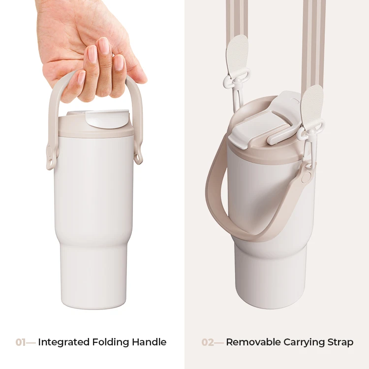 Tumbler with Strap and Straw
