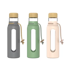 ECO-friendly Glass Water Bottle - Bamboo Lid #69562002