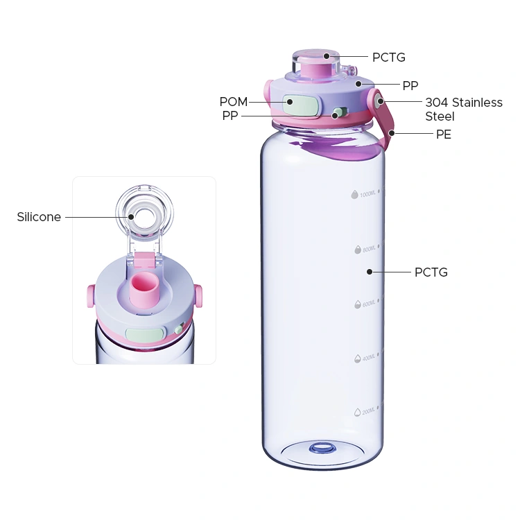 GYM Water Bottle with Handle and Lock Lid #66308001