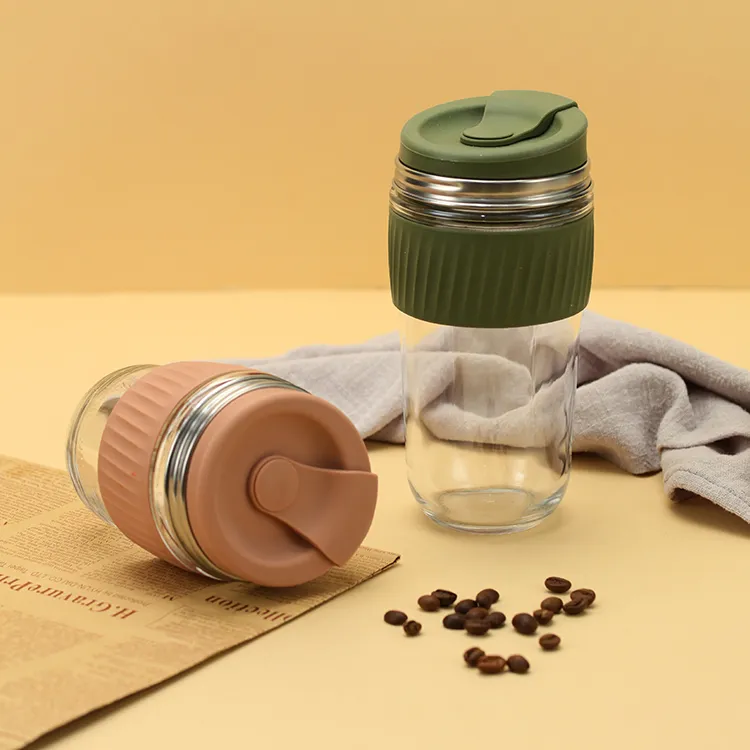 Glass and Silicone Coffee Mug