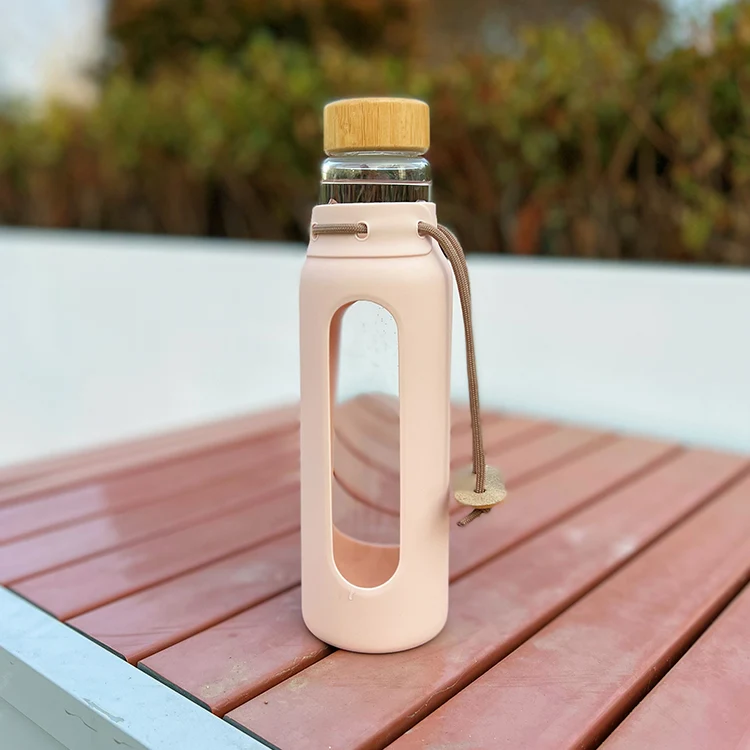 ECO-friendly Glass Water Bottle - Bamboo Lid #69562002