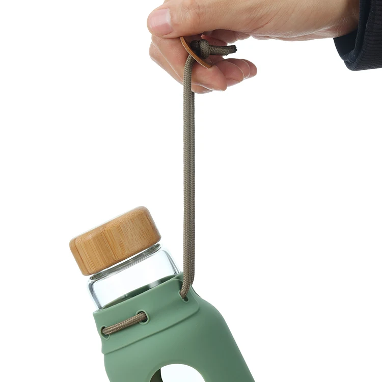 ECO-friendly Glass Water Bottle - Bamboo Lid #69562002