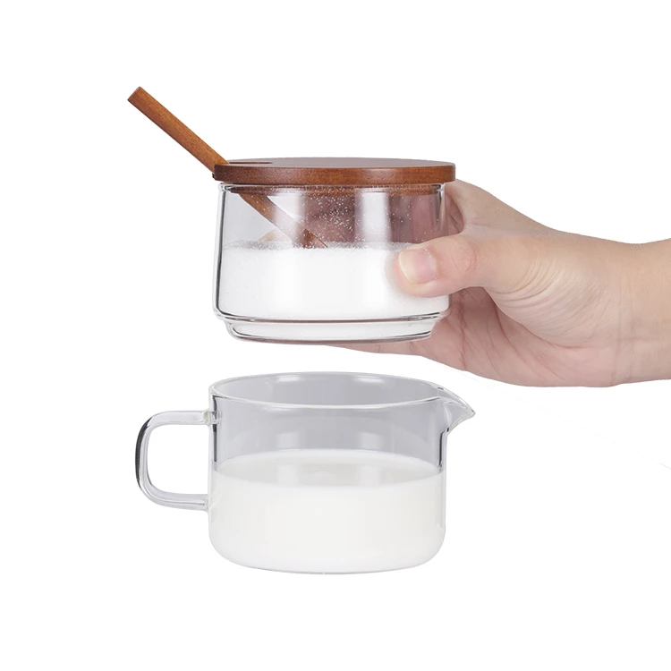 Sugar & Milk Stack - Glass Jar and Wood Lid #8610900086109000 (5)