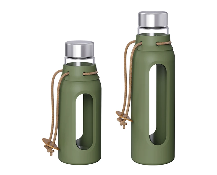 Glass drinking bottle