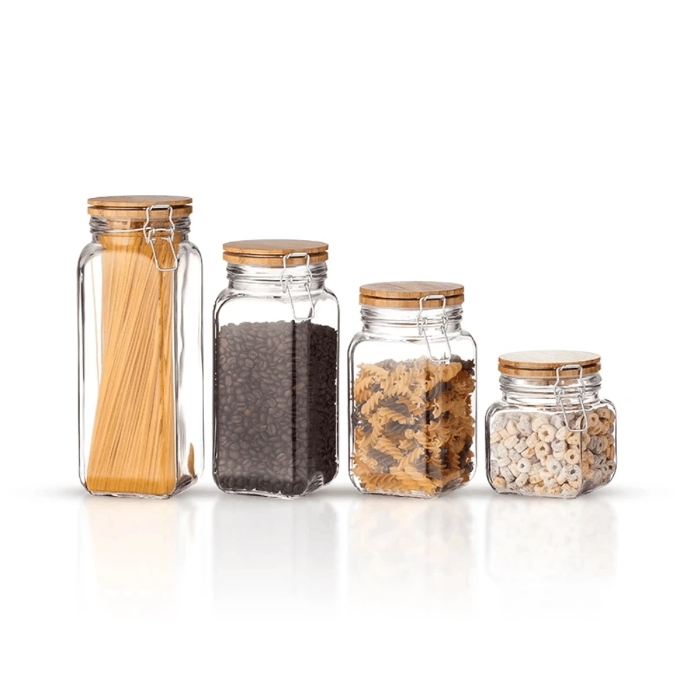 Glass Food Jar Clamp Locking Lid