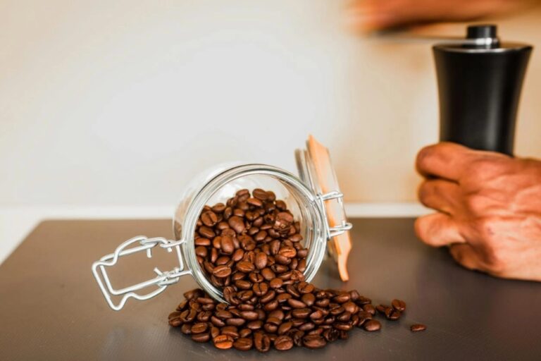 Hand ground coffee