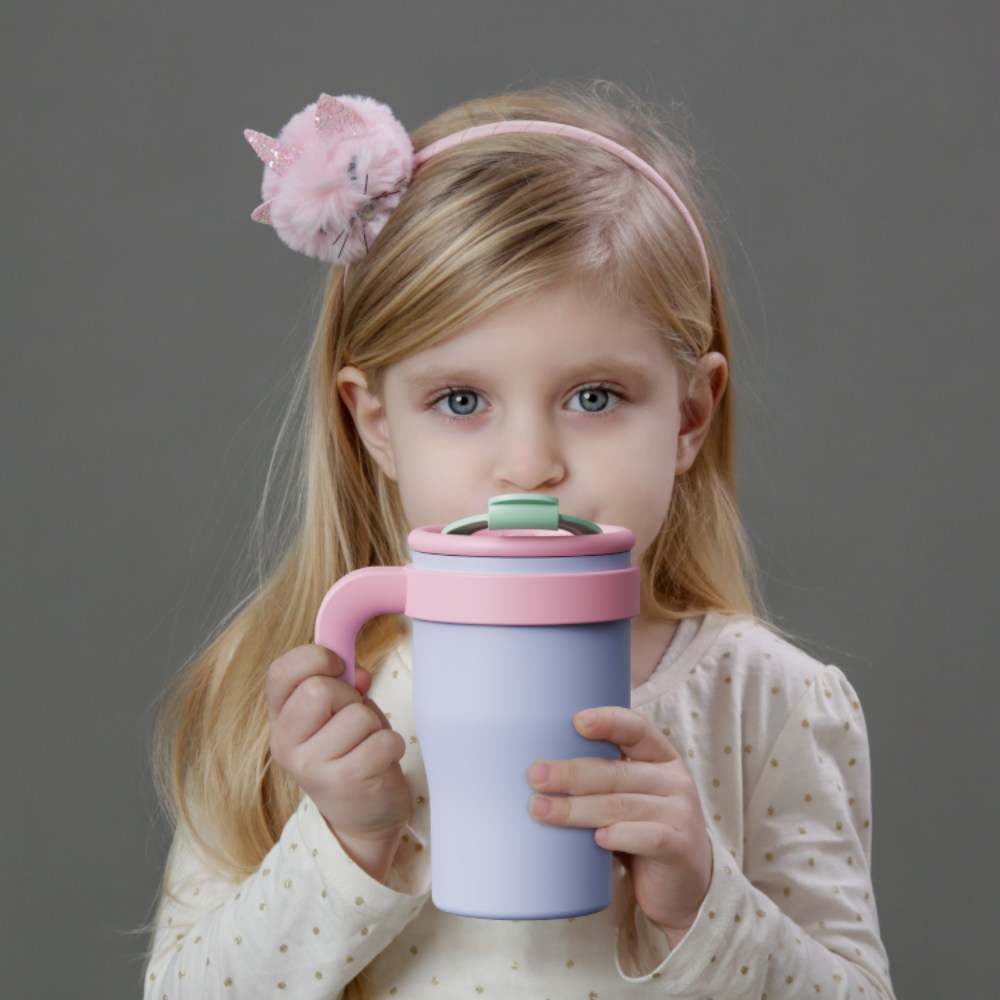 Child Using Kids Stainless Steel Water Bottle