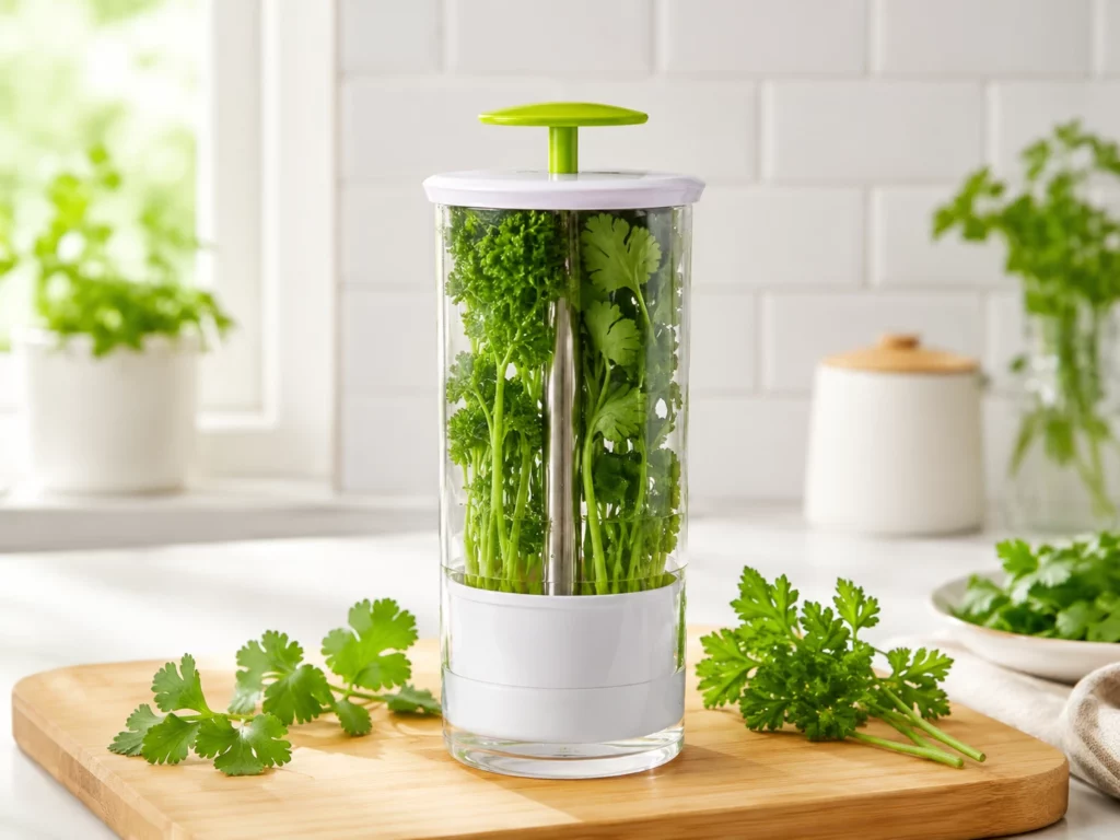 Herb Keeper Design for Cilantro and Parsley_ Water, Airflow, and Upright Storage