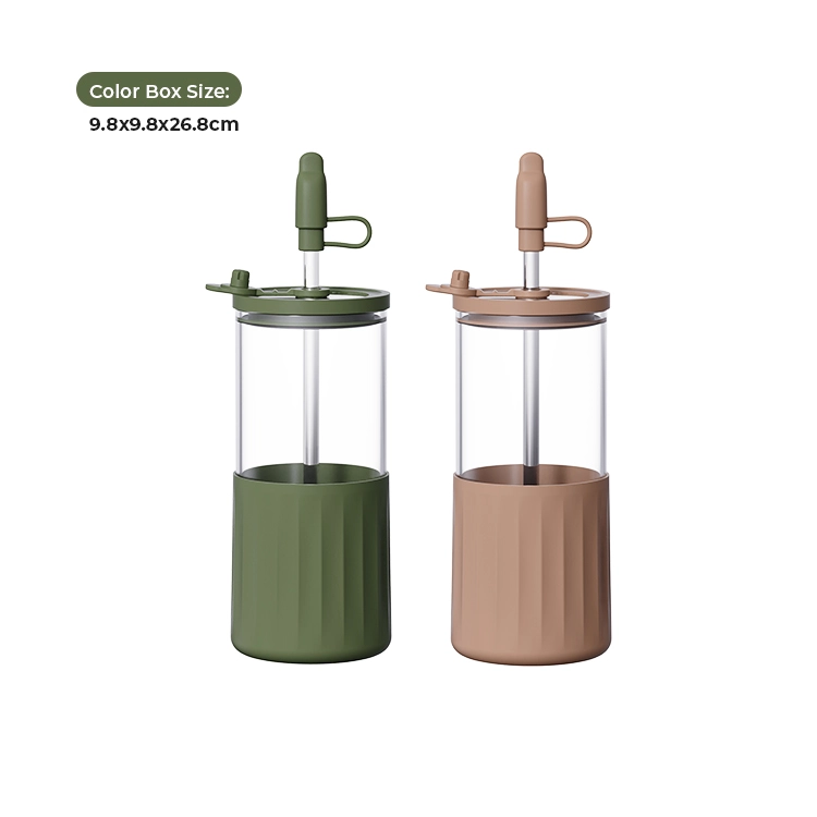 Clear Day Slim Glass Tumbler with Straw - 6156-5